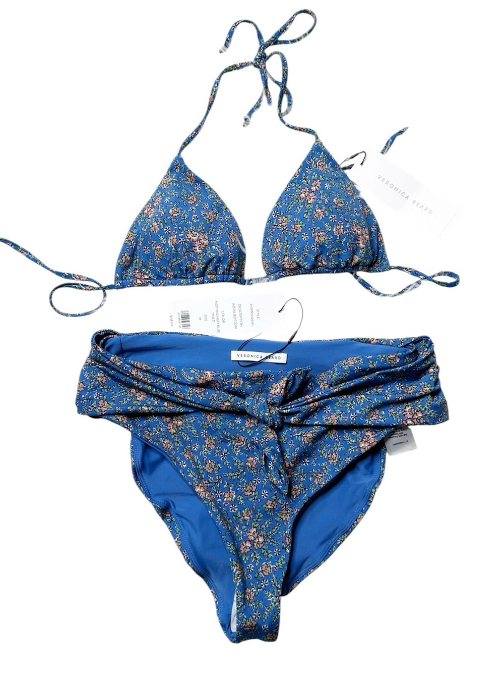 VERONICA BEARD Nottingham Blue Floral Tie Bikini Set New Medium